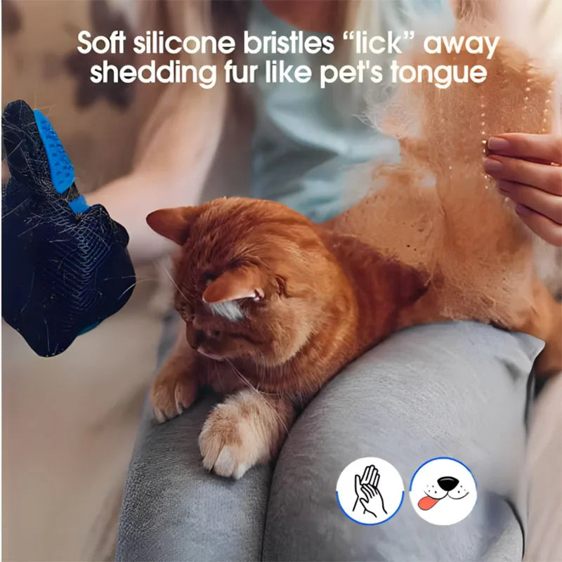 Guante quitapelos para mascotas - detalle silicona
