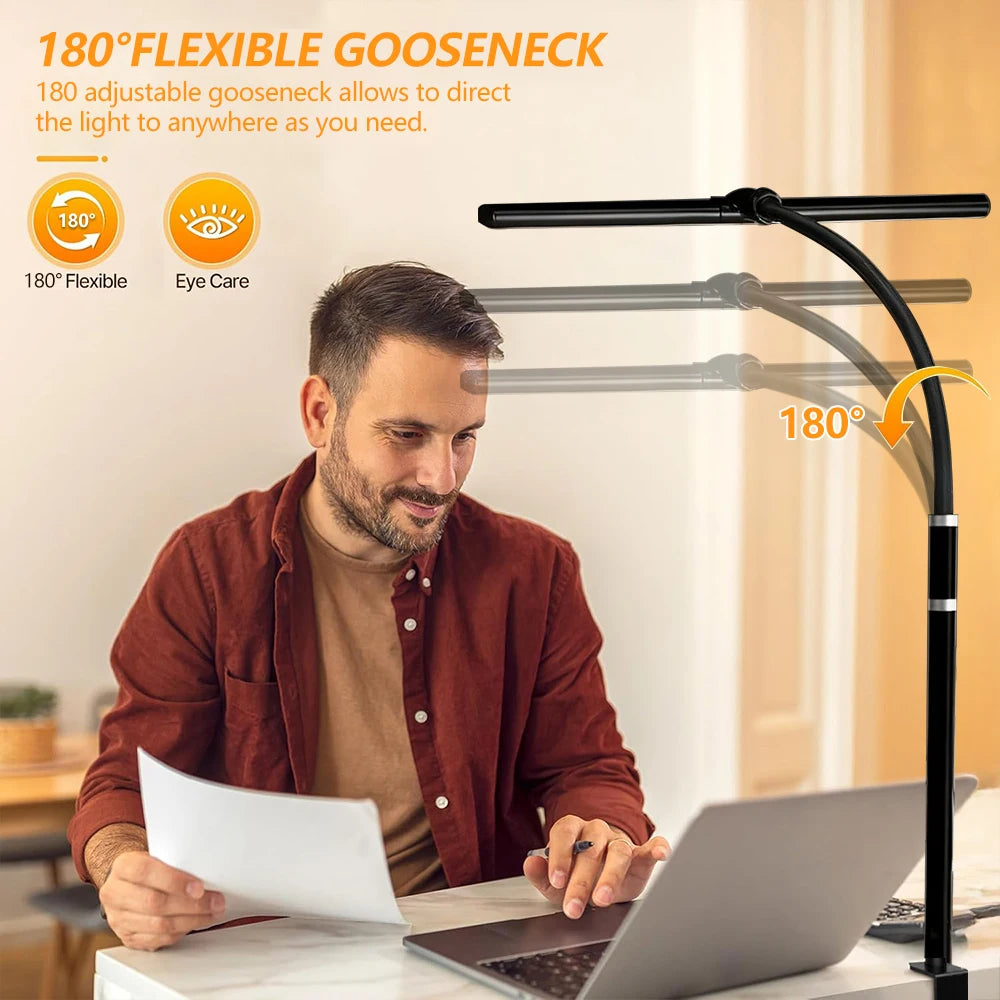Lámpara de Escritorio LED con Pinza — Cuida tu Vista