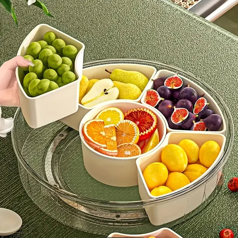 Bandeja Giratoria de Snacks — Todos tus Aperitivos en un Solo Giro