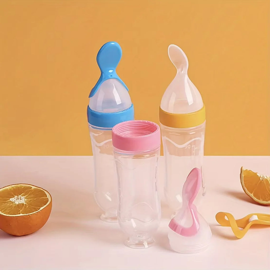 Set de Alimentación para Bebé — Biberón y Cuchara de Silicona